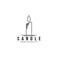 Candle Light Logo Vector Illustration Design Template Line Art Linear