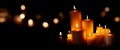 Candle lights and bokeh in the night Royalty Free Stock Photo
