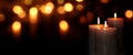 Candle lights in the darkness Royalty Free Stock Photo