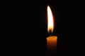 Candle that are lit in the dark. Flame in darkness Royalty Free Stock Photo