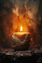 Enchanting Ember: A Deviant and Warm Candlelit Fire Background f Royalty Free Stock Photo