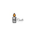 Candle logo design , vector illustration