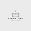 candle logo line art vector simple minimalist illustration template icon graphic design