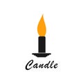 candle logo template, design icon illustration