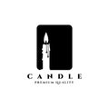Candle logo vintage vector illustration design, simple candel logo ,decorative candle logo Royalty Free Stock Photo
