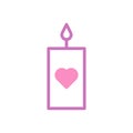 Candle love icon duotone purple pink style valentine illustration symbol perfect Royalty Free Stock Photo