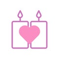 Candle love icon duotone purple pink style valentine illustration symbol perfect Royalty Free Stock Photo