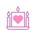 Candle love icon duotone purple pink style valentine illustration symbol perfect Royalty Free Stock Photo