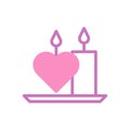 Candle love icon duotone purple pink style valentine illustration symbol perfect Royalty Free Stock Photo