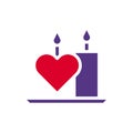 Candle love icon solid duocolor red purple style valentine illustration symbol perfect Royalty Free Stock Photo