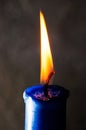 Candle Macro Closeup. Candle flame on dark background