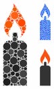 Candle Mosaic Icon of Round Dots Royalty Free Stock Photo
