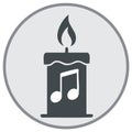 Candle with Music Note Icon Flat Design Festive Music Concept Royalty Free Stock Photo