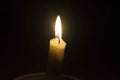 Candle in the night is on fire Royalty Free Stock Photo