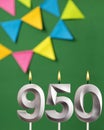 Candle number 950 - Number of followers or likes Royalty Free Stock Photo