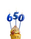 Candle number 650 - Number of followers or likes Royalty Free Stock Photo