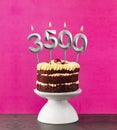 Candle number 3500 - Number of followers or likes Royalty Free Stock Photo