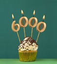 Candle number 6000 - Number of followers or likes Royalty Free Stock Photo