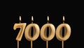 Candle number 7000 - Number of followers or likes Royalty Free Stock Photo