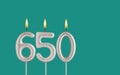 Candle number 650 - Number of followers or likes Royalty Free Stock Photo
