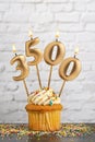 Candle number 3500 - Number of followers or likes Royalty Free Stock Photo