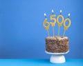 Candle number 6500 - Number of followers or likes Royalty Free Stock Photo