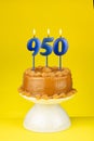 Candle number 950 - Number of followers or likes Royalty Free Stock Photo