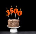 Candle number 3500 - Number of followers or likes Royalty Free Stock Photo