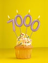 Candle number 7000 - Number of followers or likes Royalty Free Stock Photo