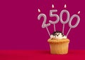 Candle number 2500 - Number of followers or likes Royalty Free Stock Photo