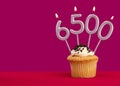 Candle number 6500 - Number of followers or likes Royalty Free Stock Photo