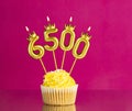 Candle number 6500 - Number of followers or likes Royalty Free Stock Photo
