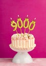 Candle number 9000 - Number of followers or likes Royalty Free Stock Photo