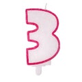 Candle number three Royalty Free Stock Photo