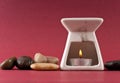 Candle In Oil Burner Royalty Free Stock Photo