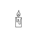 Candle outline easter icon over white