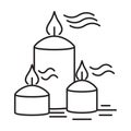 Candle outline icon. A device for lighting. A symbol of the sun, light, life, spirituality, communication with God, with the world