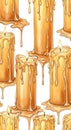 Candle Pattern with Melting Wax Illustration Royalty Free Stock Photo