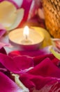 Candle and petals Royalty Free Stock Photo