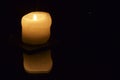 Candle Reflection with Text Space Royalty Free Stock Photo