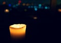 candle during romantic evening