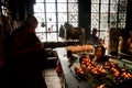 Candle room, Dalai Lama temple, McLeod Ganj, India Royalty Free Stock Photo