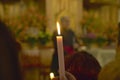 A candle in San Lazaro Catholic Church, El Rincon, Cuba,