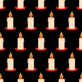 Candle seamless pattern Royalty Free Stock Photo