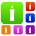 Candle set color collection Royalty Free Stock Photo