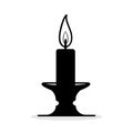 Candle silhouette. Black candle icon.