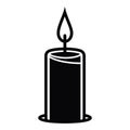 Candle silhouette in black color. Laser cutting eps10 vector template