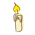 Candle Single hand drawn doodle illustration. Elements for greeting cards, posters, stickers and seasonal design