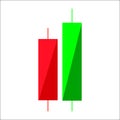 Candle stick graph trading chart to analyze the trade in the for