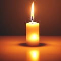 Candle on the table, due to a power outage. Royalty Free Stock Photo